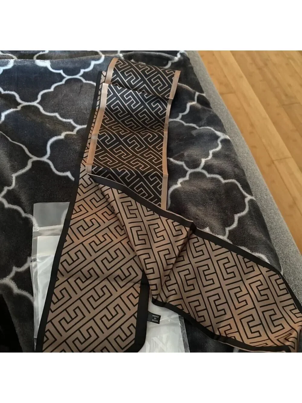Purse Scarf For Handbags Head Scarves Black and Brown Hair Scarfs Long Skinny